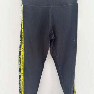 Calvin Klein Leggings in Black with Yellow Stripes